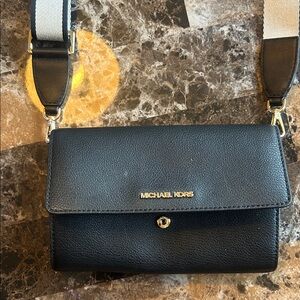 Michael Kors Black and White Crossbody Bag